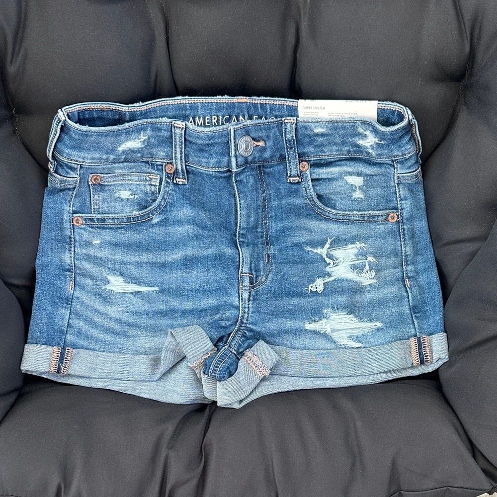 American Eagle Outfitters Distressed Blue Jean Shorts
